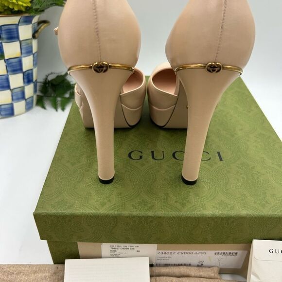 Women’s Gucci, leather platform pumps size 39 made in Italy - Picture 6 of 10